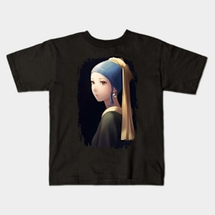 Girl with a Pearl Earring - Anime Shirt Kids T-Shirt